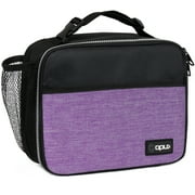 OPUX Insulated Lunch Bag Kids, Lunch Box for School Boy Girl, Leakproof Small Reusable Compact Soft Mini Cooler Bag, Toddler Small Lunch Boxes Kit Pail with Front Side Pockets (Purple)