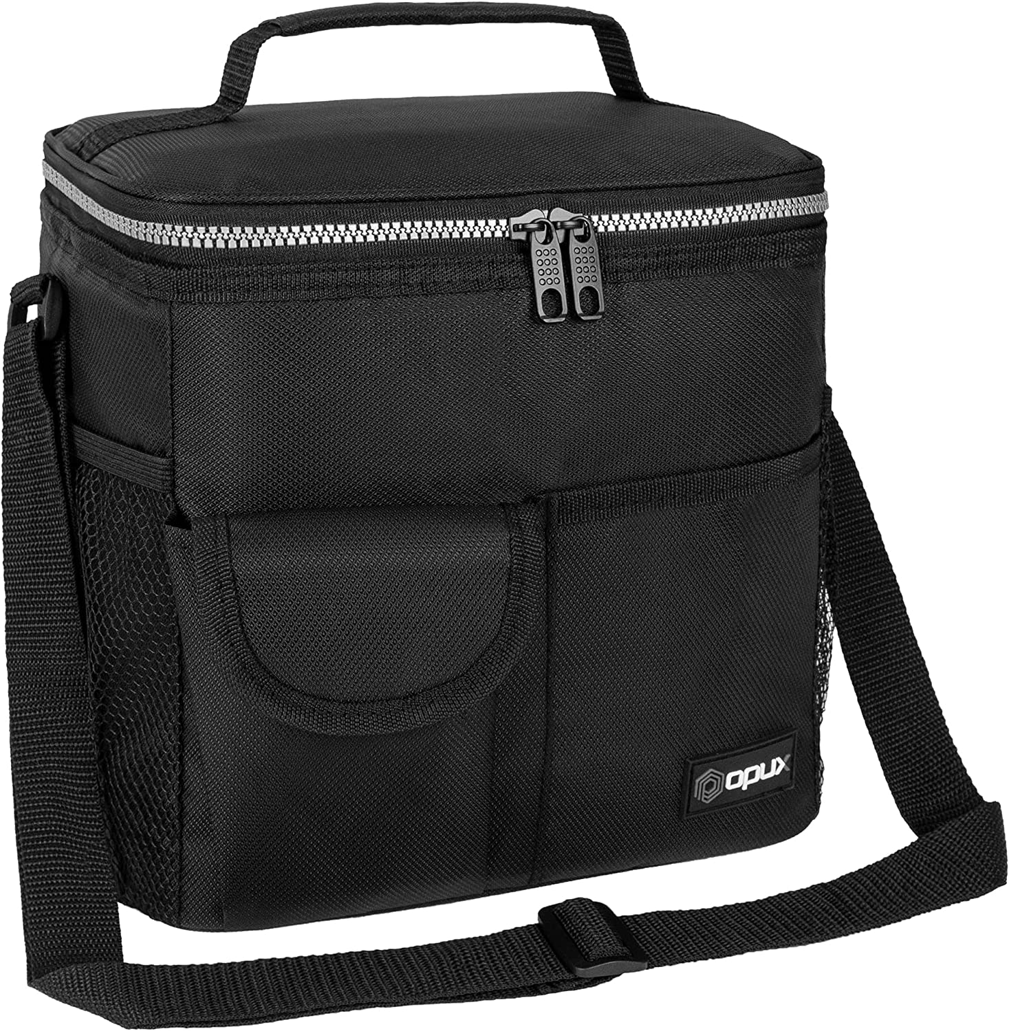 OPUX Insulated Lunch Bag for Men Women, Leakproof Black Lunch Box for