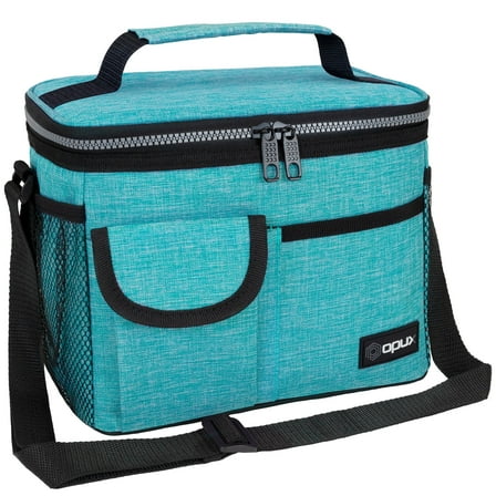 OPUX Insulated Lunch Bag for Men Women, Leakproof Thermal Lunch Box Work School, Soft Lunch Cooler Bag with Adjustable Shoulder Strap for Adult Kid Boy Girl, Reusable Lunch Pail, Turquoise Blue