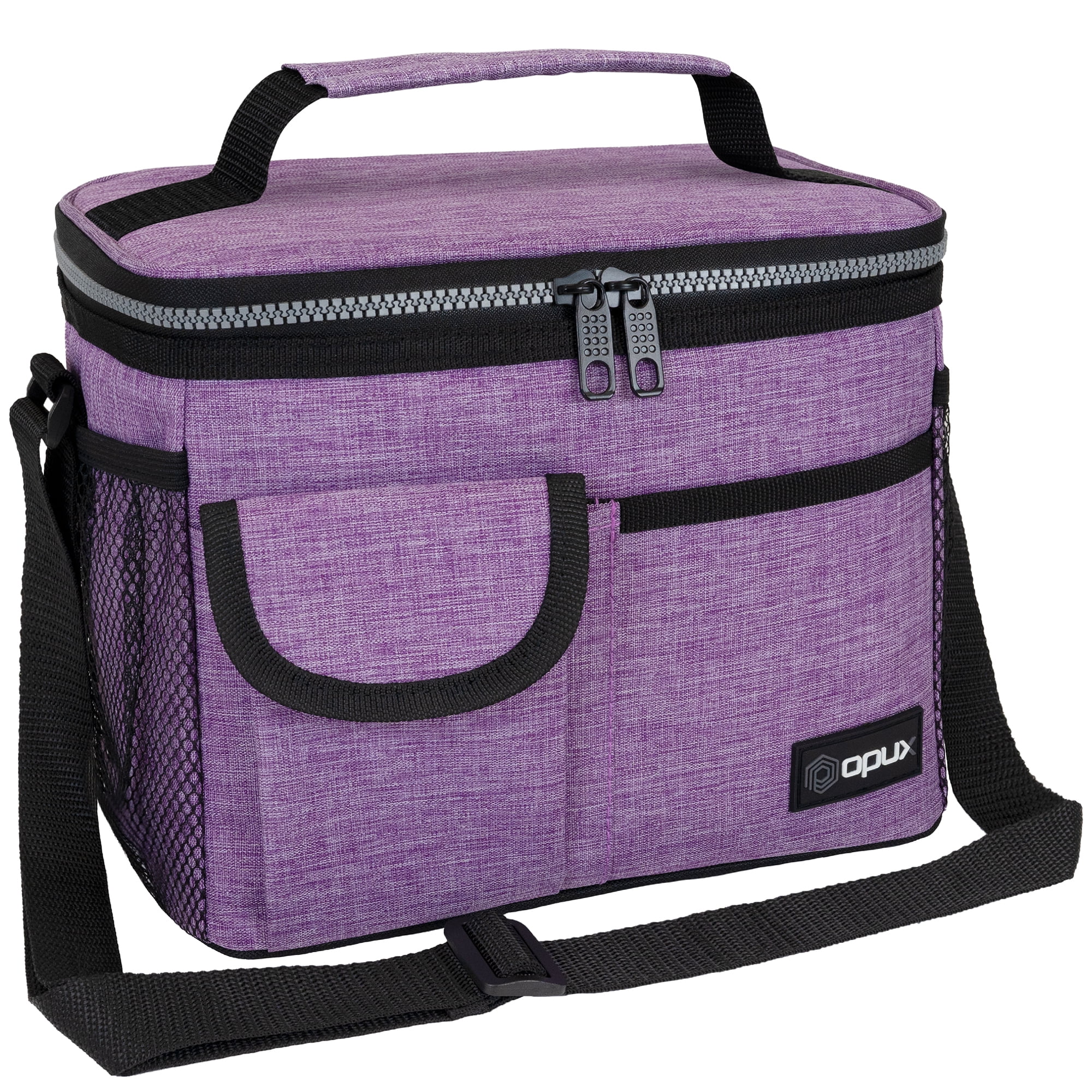 Medium Heather Purple Insulated Thermal Tote Bag with Adjustable Strap