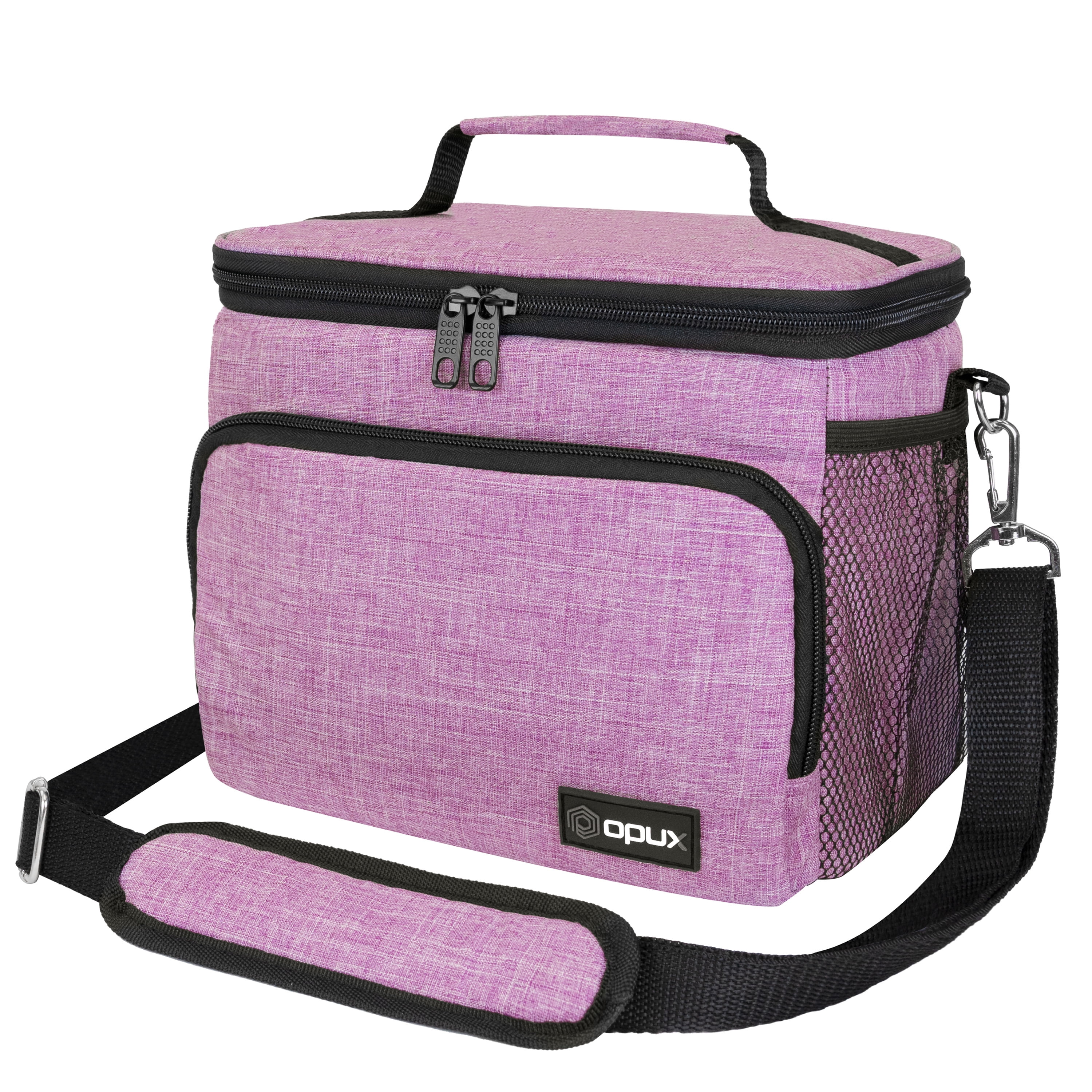 1Pc Hand held Purple Color Block Lunch Bag Portable Zipper Polyester  Insulated Lunch Box for Men For Bento Box Insulated Lunch Bag For Camping  For Picnic For Work School Supplies University Essentials