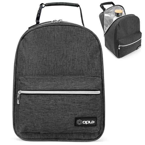 OPUX Insulated Lunch Box for Kids and Adults, Soft Lunch Bag, Charcoal