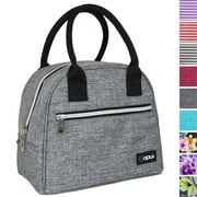 OPUX Insulated Lunch Box Women, Lunch Bag Tote Girls Kids Teen Adult, Cute Soft Lunch Cooler Container Work School, Reusable Thermal Food Meal Prep Organizer Lunch Pail Travel Beach, Heather Gray