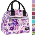 thumbnail image 1 of OPUX Insulated Lunch Box Women, Lunch Bag Tote Girls Kids Teen Adult, Cute Soft Lunch Cooler Container Work School, Reusable Thermal Food Meal Prep Organizer Lunch Pail Travel Beach, Floral Purple, 1 of 8