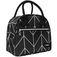 thumbnail image 1 of OPUX Insulated Lunch Box Women, Lunch Bag Tote Girls Kids Teen Adult, Cute Soft Lunch Cooler Container Work School, Reusable Thermal Food Meal Prep Organizer Lunch Pail Travel Beach, Black Chevron, 1 of 8