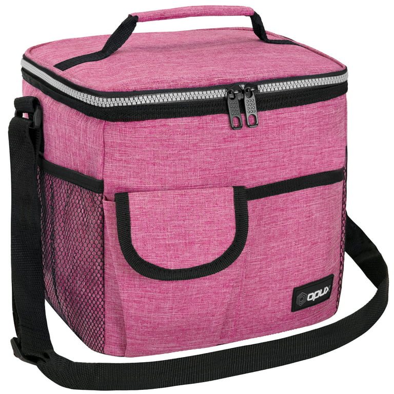 Insulated Lunch Bag with Containers, Thermal Lined Lunch Box for Kids Reusable Leak Proof Containers for Work School Travel and Beach Pink Stars