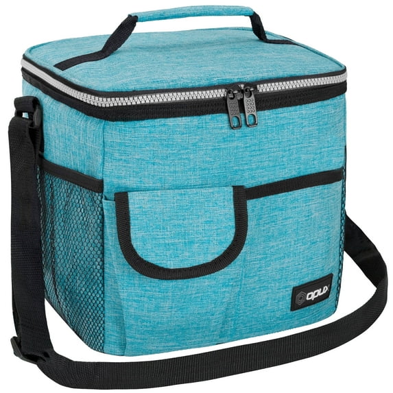 OPUX Large Insulated Lunch Bag for Men Women, Leakproof Thermal Lunch Box Work, Soft Lunch Cooler Tote Bag with Shoulder Strap for Adult, Reusable Lunch Pail, Turquoise Blue