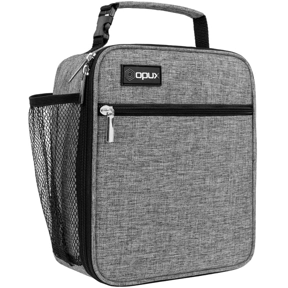 OPUX Insulated Lunch Box Kids & Adults, Leakproof Soft Cooler Bag, Grey