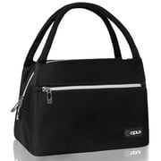 OPUX Lunch Box for Women, Insulated Lunch Bag Girls School Kids Teens, Cute Small Soft Cooler Tote for Women Adult Work Office, Reusable Medium Lunch Purse Pail, Black