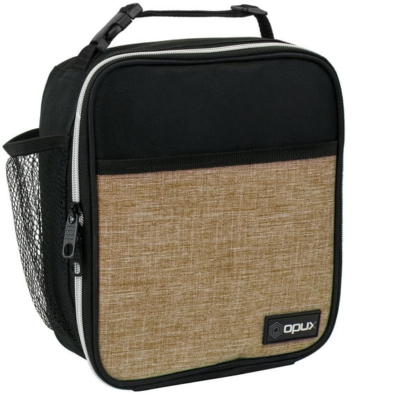 OPUX Premium Insulated Lunch Box | Soft Leakproof School Lunch Bag for Kids, Boys, Girls | Thermal Reusable Work Lunch Pail Cooler for Adult Men, Women, Office Fits 6 Cans (Taupe)