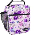 thumbnail image 1 of OPUX Premium Insulated Lunch Box, Soft School Lunch Bag for Girls Kids, Leakproof Small Lunch Pail Women Work, Reusable Compact Cooler Tote Lunchbox for Office Adult, Purple Floral, 1 of 7