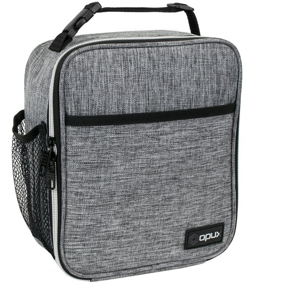 OPUX Premium Insulated Lunch Box, Soft School Lunch Bag for Kids Boys Girls, Leakproof Small Lunch Pail Men Women Work, Reusable Compact Cooler Tote Lunchbox for Office Adult, Light Grey