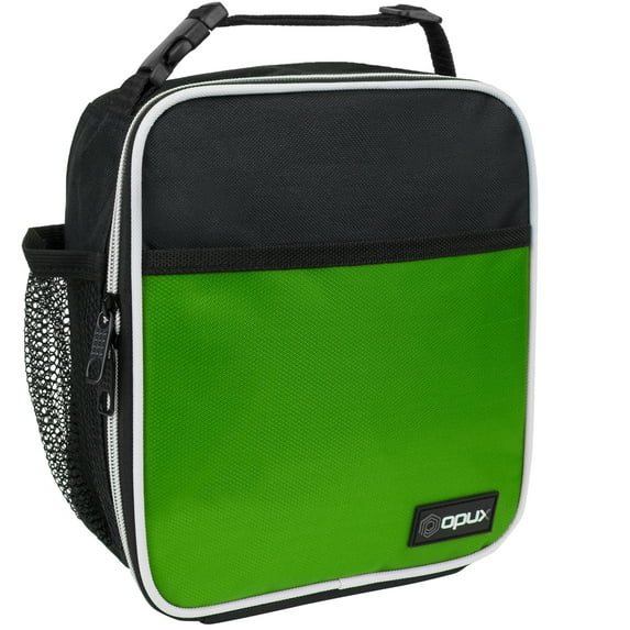 OPUX Premium Insulated Lunch Box, Soft School Lunch Bag for Kids Boys Girls, Leakproof Small Lunch Pail Men Women Work, Reusable Compact Cooler Tote Lunchbox for Office Adult, Green