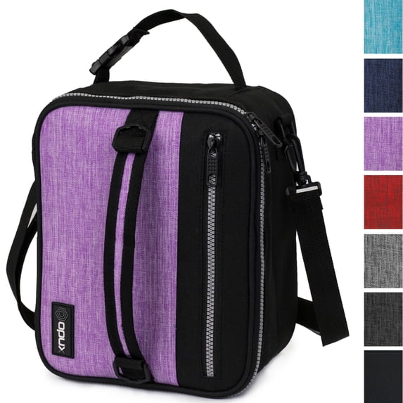 OPUX Premium Insulated Lunch Box for Women | School Lunch Bag for Girls | Compact Adult Lunch Pail Work Office Cooler | Soft, Leakproof, 4 Ways to Carry | Fits 12 Cans (Purple)