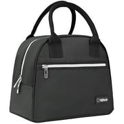 OPUX Premium Lunch Box for Women, Insulated Lunch Bag Tote Girls Kids Teen Adult, Cute Soft Lunch Cooler Container Work School, Reusable Thermal Food Meal Prep Organizer Lunch Pail Travel Beach, Black