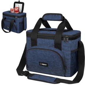 OPUX Soft Cooler Bag, Insulated Collapsible Lunch Cooler Tote for Men Work Camping Beach Travel, Portable Soft Sided Leakproof Waterproof Large Lunch Bag Box with Shoulder Strap 24 Cans, Heather Navy