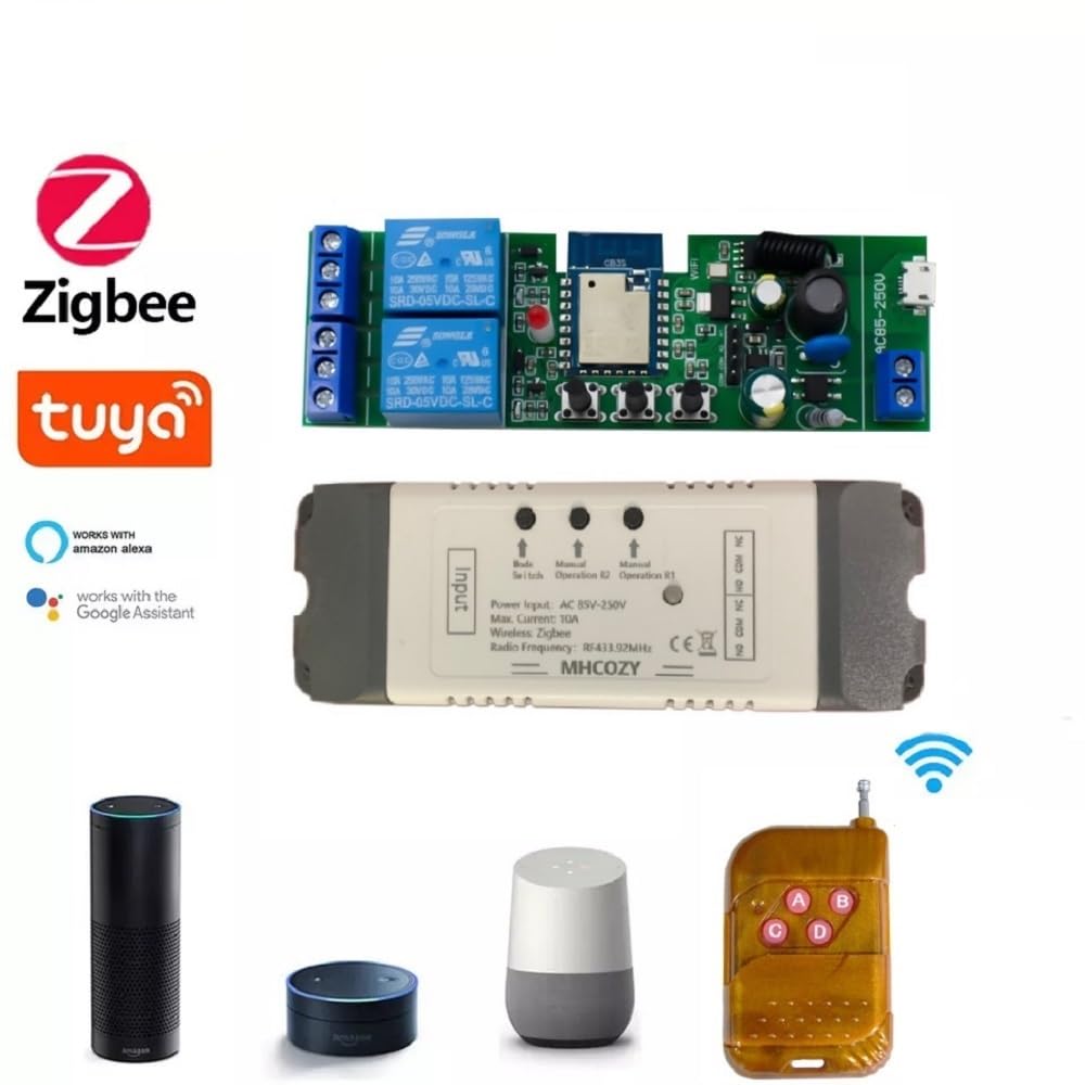 Momentary Things OPVM-2 Channel 5V 85-250V ZigBee Smart Relay Switch,Adjustable Selflock ...