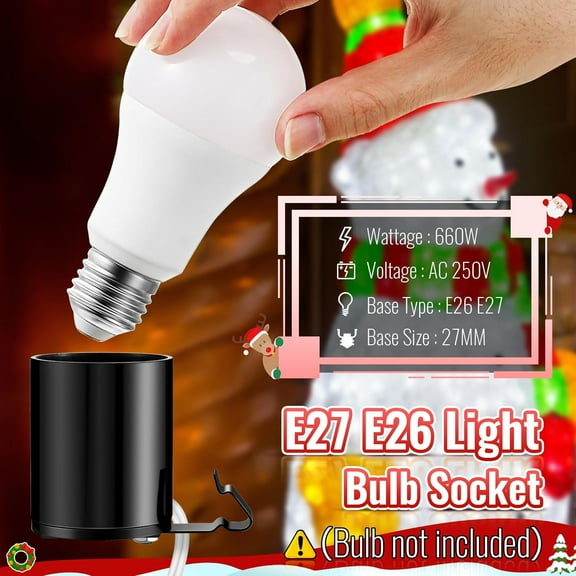 OPVM-2 Pack Blow Mold Light Kit Replacement for MB48, E26 E27 Medium Base Single Light Cord Kit w/Switch, for Blow Mold Plastics Indoor Outdoor Halloween Christmas Village House Decor (Red)