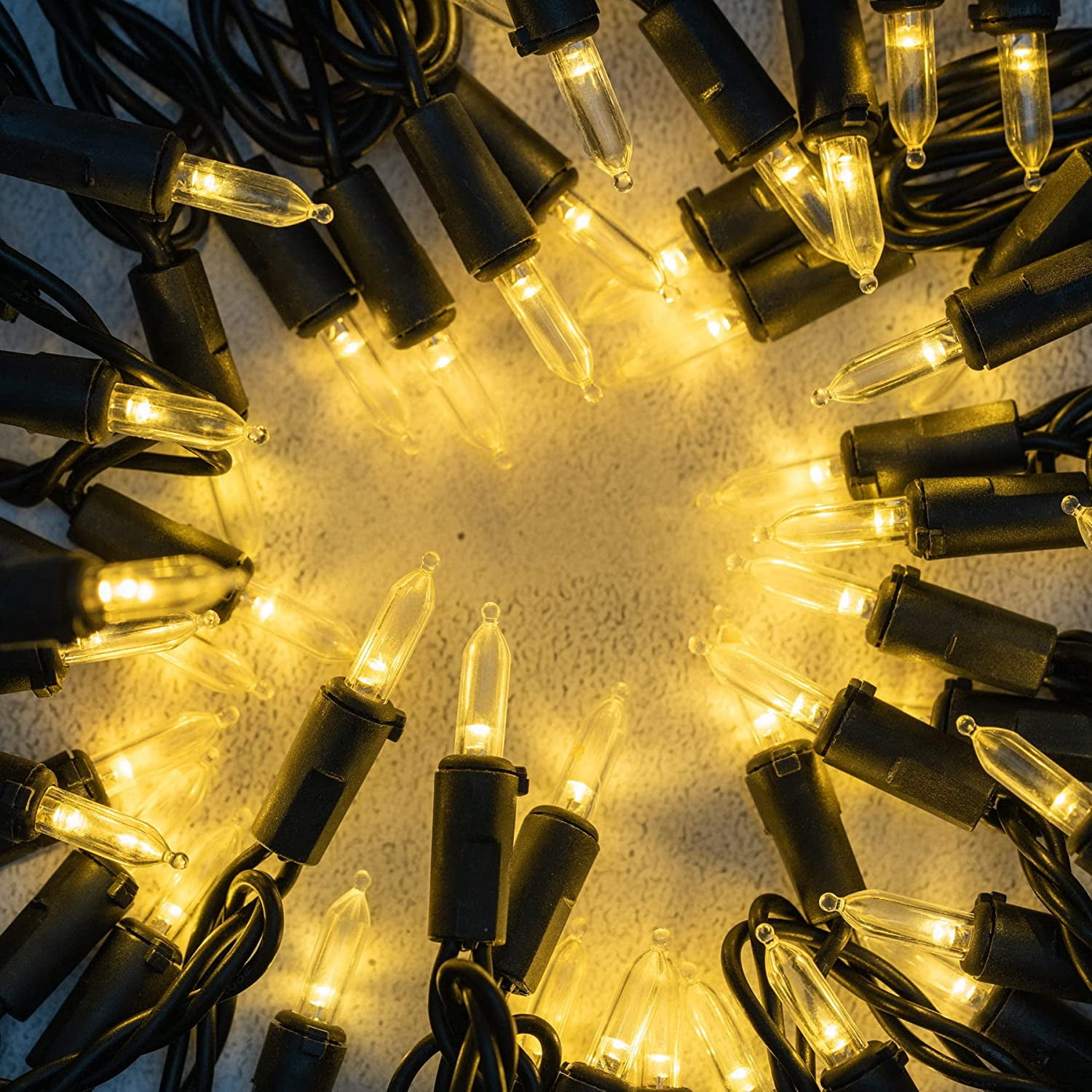 100 Clear Warm Christmas Sphere Lights - 7.5 Inch UL Certified Hanging Outdoor String Lights