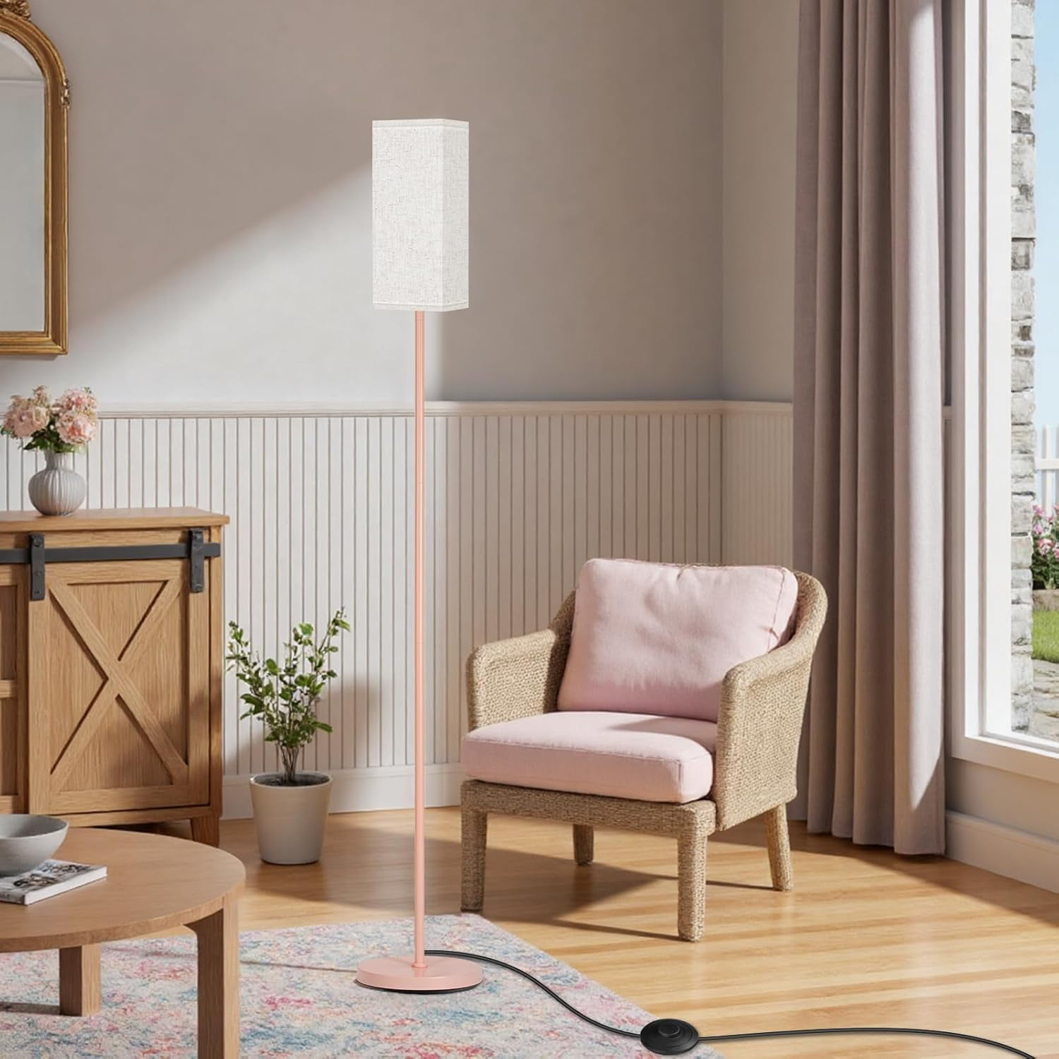 OPVM-64.6" Floor Lamp, Pole Lamp with Foot Switch, Modern Standing Lamp ...