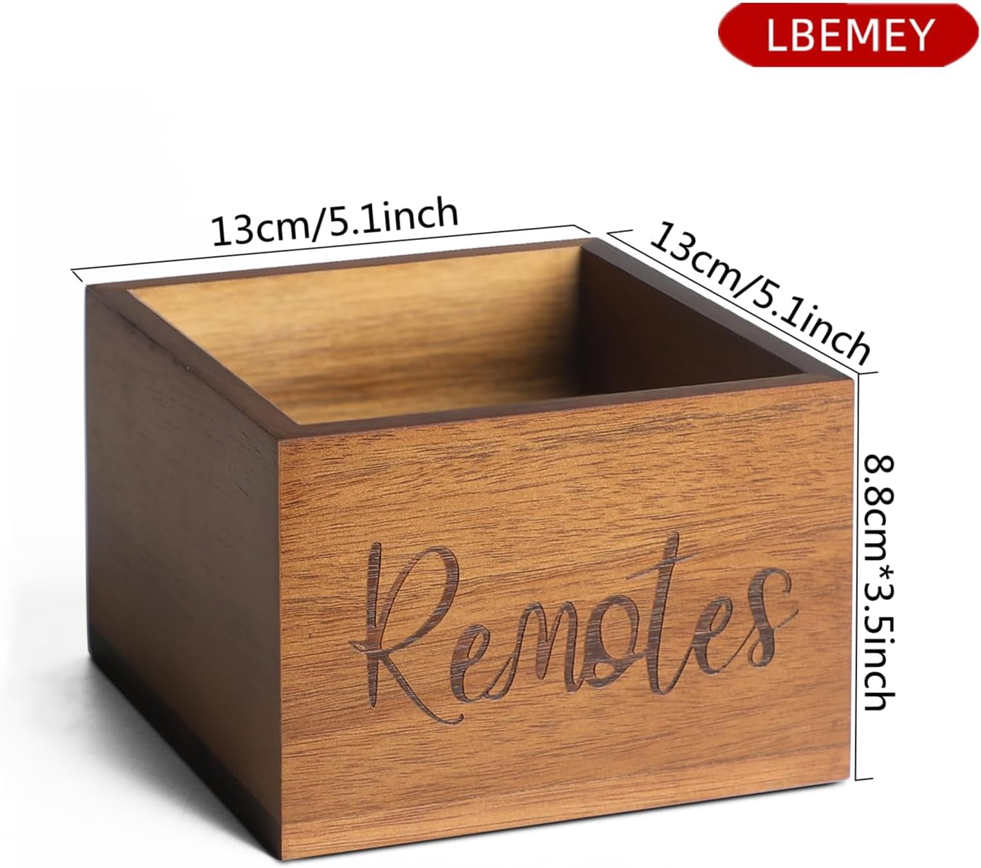 OPVM-Acacia Wood Remote Control Holder Caddy, TV Organizer for Table ...