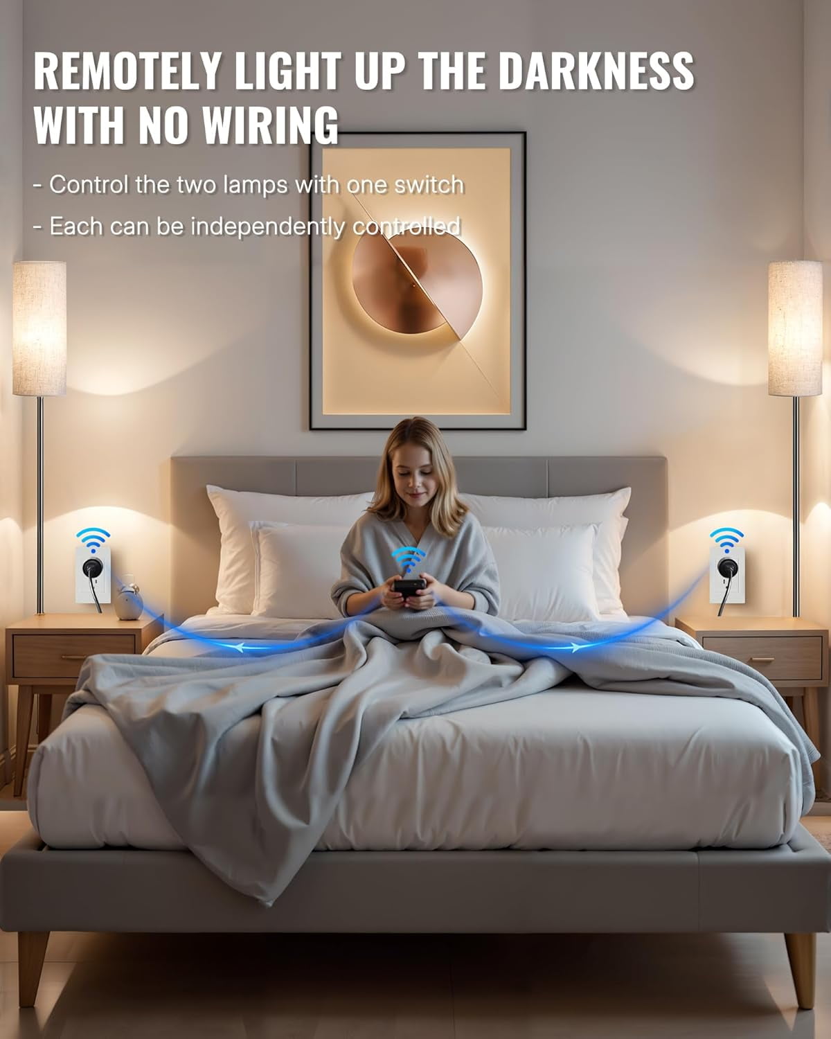 OPVM-Black Remote Control Outlet Plug, Wireless Light Switch, On Off ...