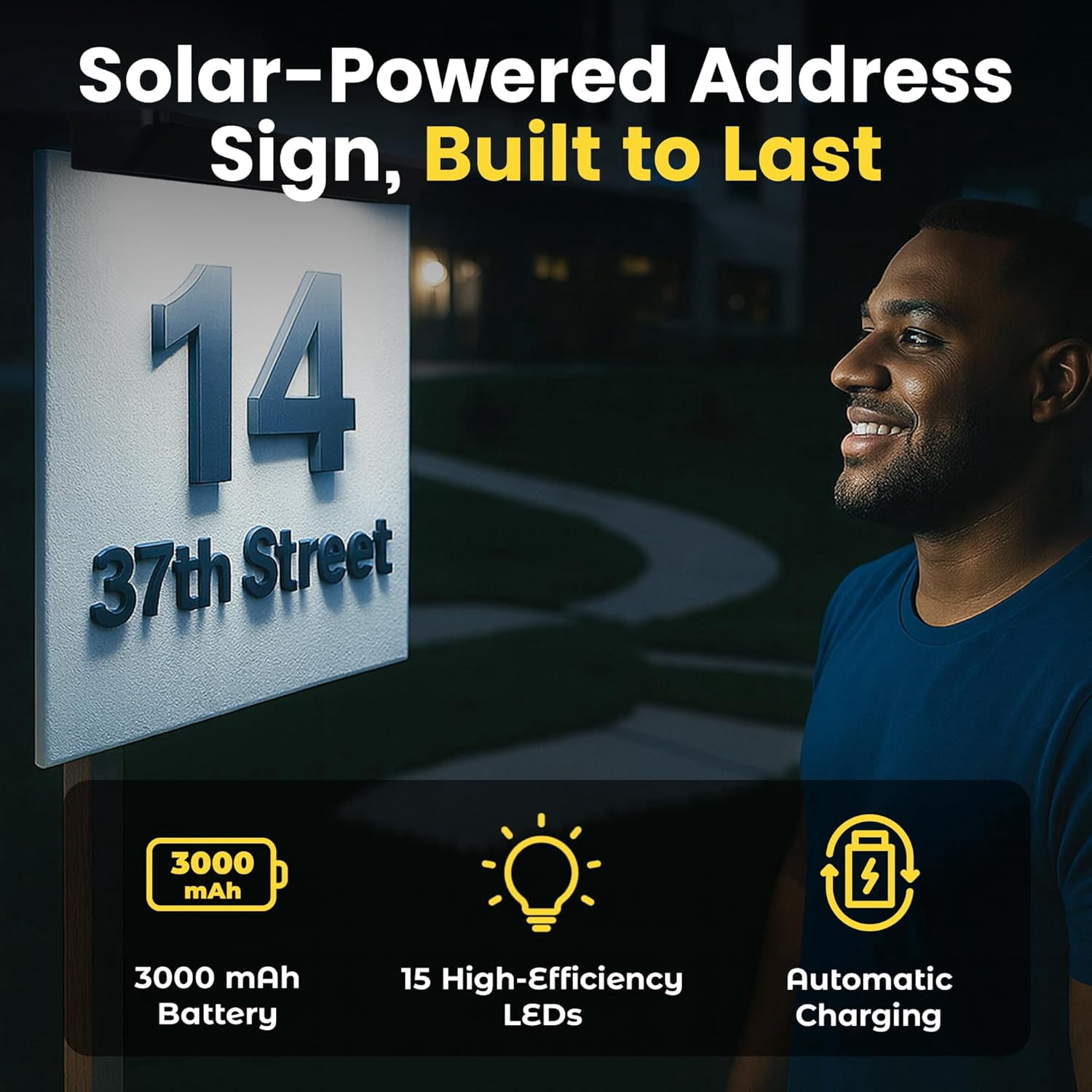 OPVM-Brighticonics Solar Address Sign Light \u2013 IP65 Waterproof LED ...