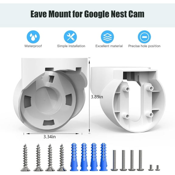 OPVM-Eave Mount for Google Nest Camera Outdoor/Nest Floodlight Camera Wired, Camera Outdoor Eave Mount Bracket, ABS Protective Case,Enhanced Security, Durable Eve Outdoor Cam Eave Mount Holder