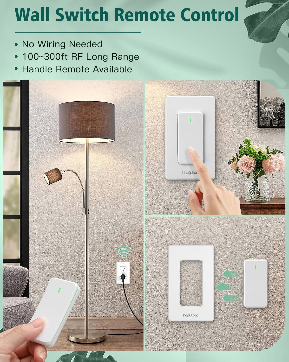 OPVM-Remote Control Outlet, Wireless Wall Mounted Light Switch, 15A ...