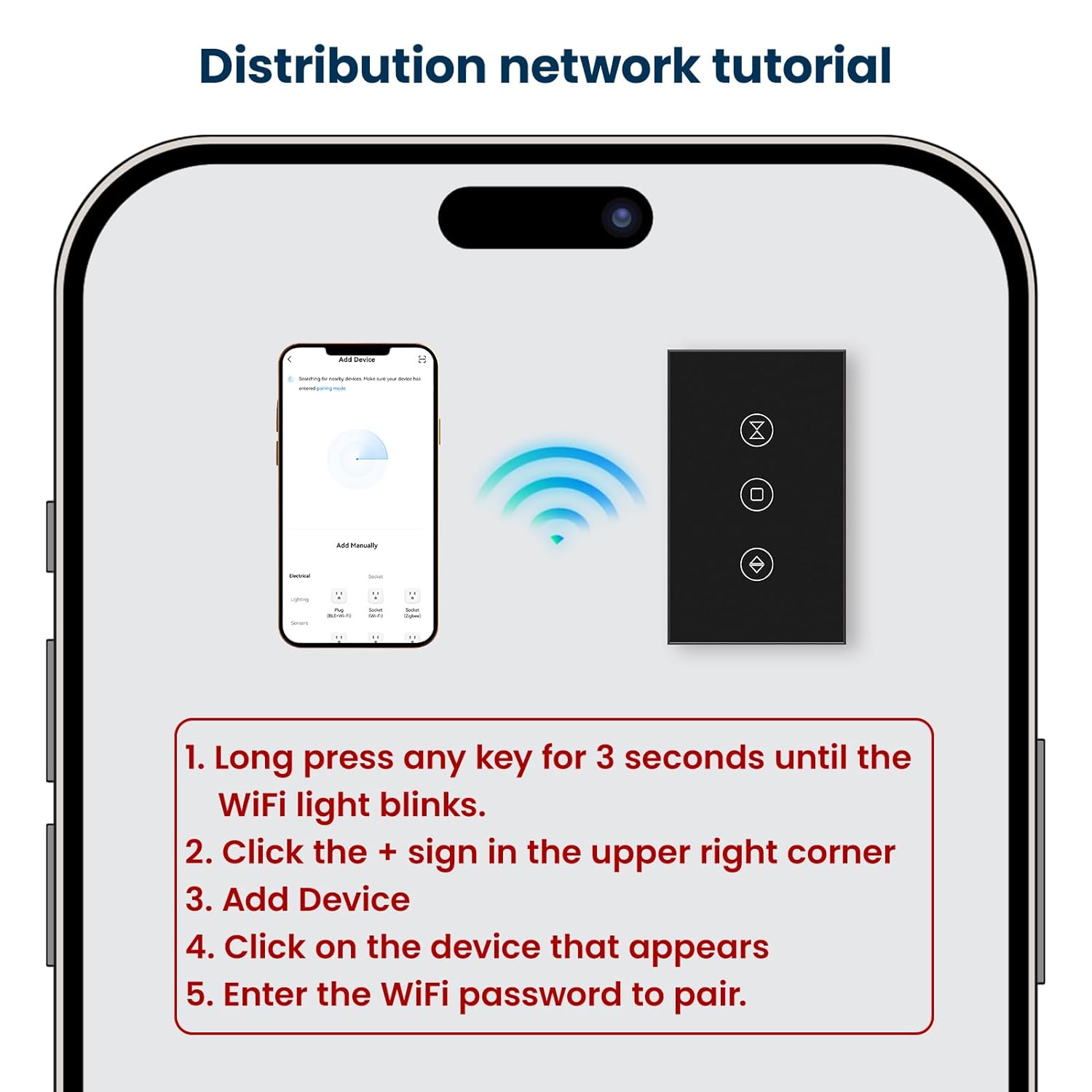 Image showcasing OPVM-Smart Curtain Switch WiFi Roller Blinds Shutter Switch, Compatible ...