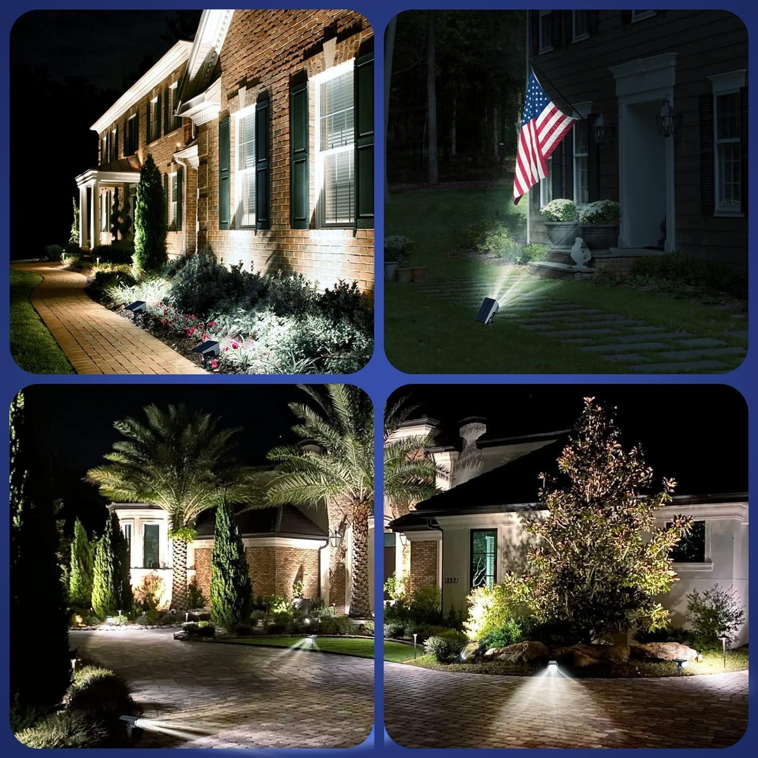 OPVM-Solar Outdoor Lights, 3 Lighting Modes Solar Spot Lights Outdoor ...