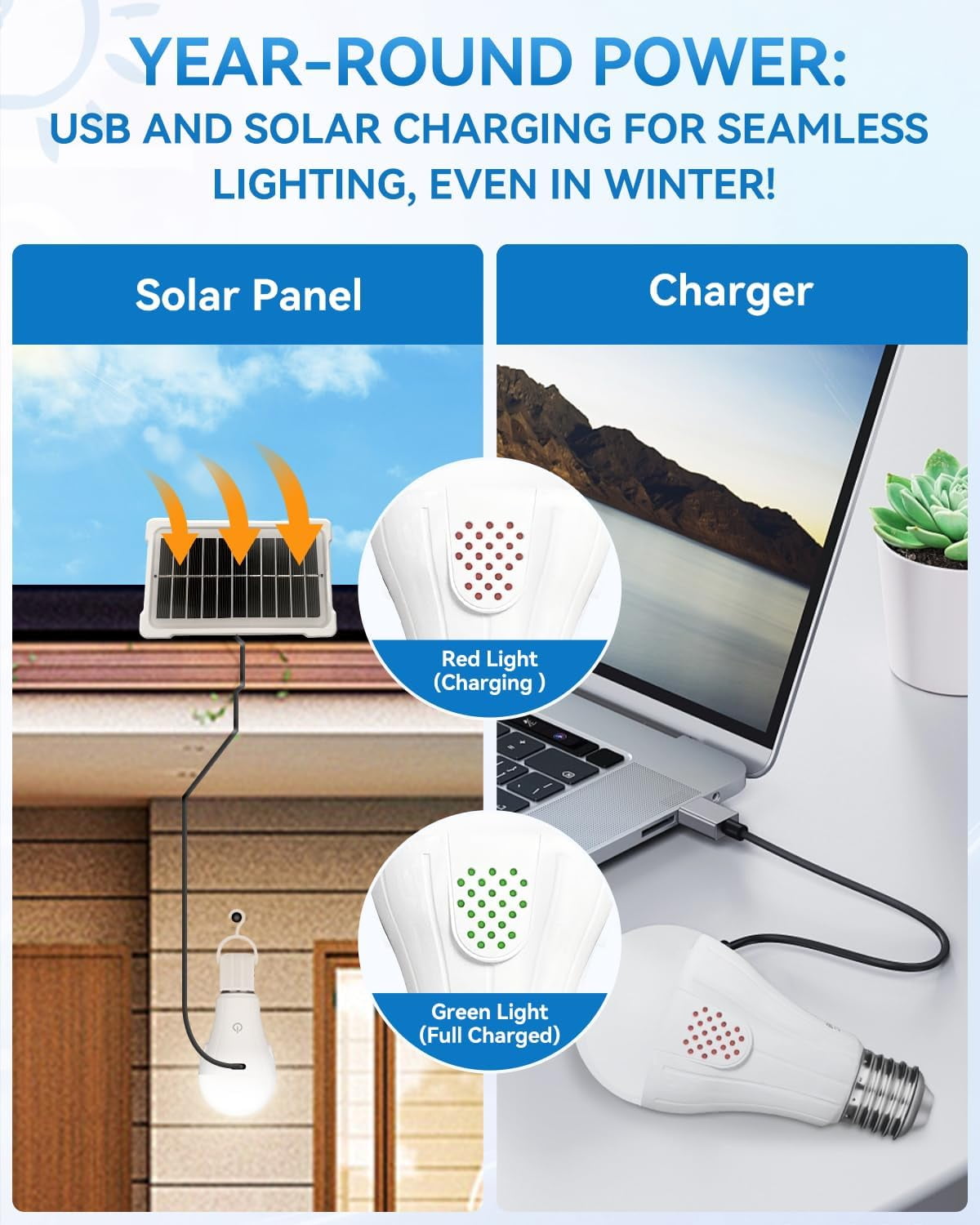 OPVM-Solar & USB Rechargeable Light Bulbs With Remote + Touch Control ...