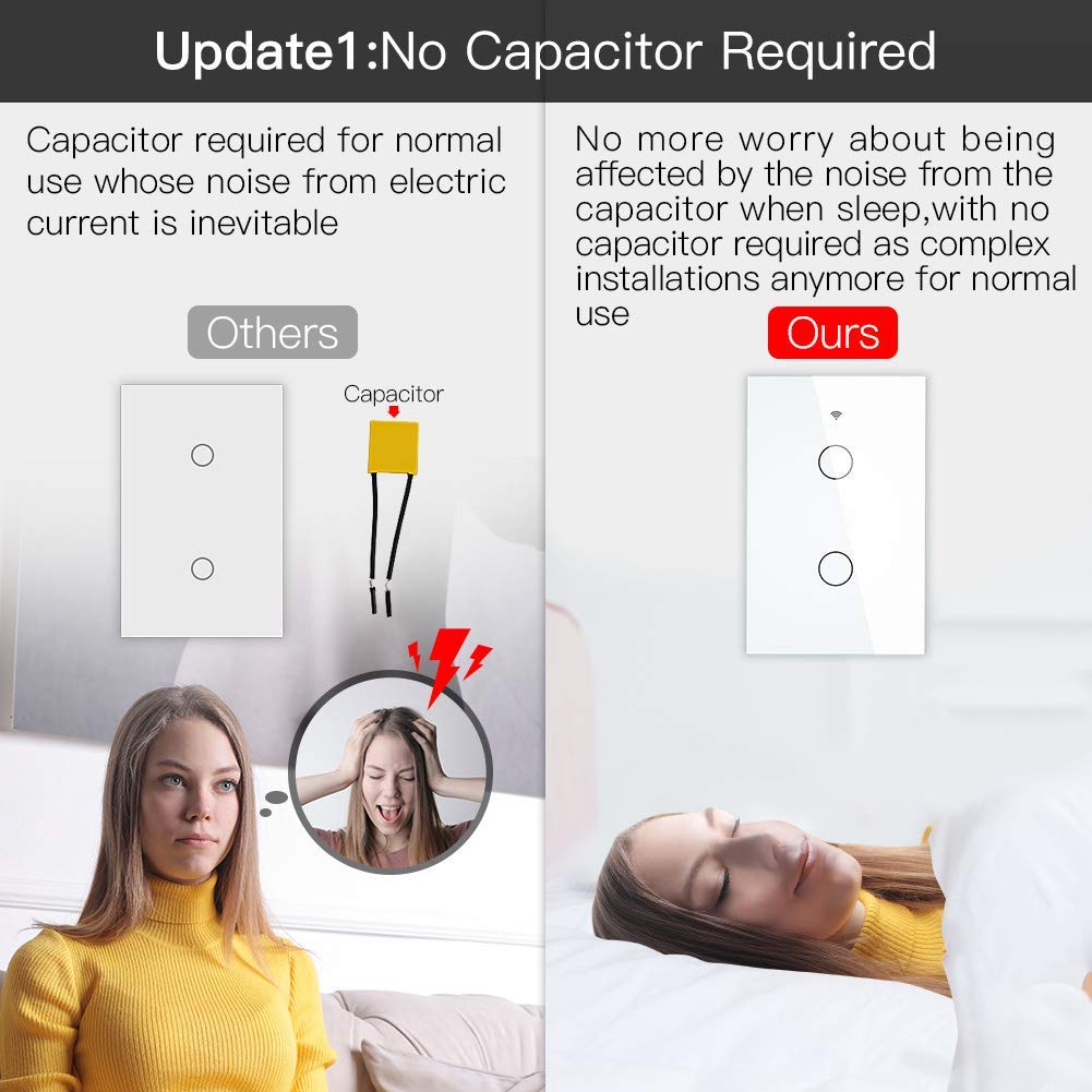 OPVM-ZigBee Smart Touch Wall Light Switch,Requires Tuya ZigBee Hub,No ...