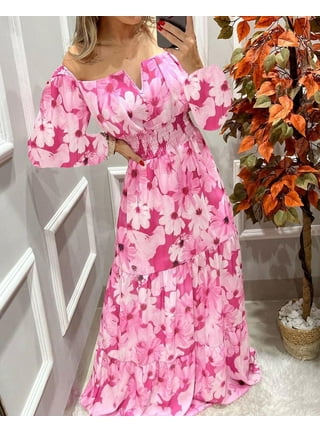Hot pink top snakeskin dress
