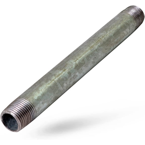 OQHM1511 11" Long Galvanized Steel Pipe Fitting with 1-1/2" Nominal Size Diameter, 1-1/2" x 10"