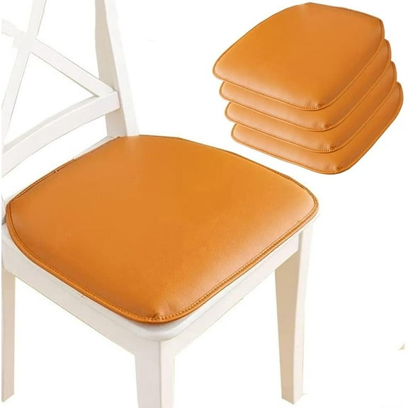 OQOPO PU Leather Dining Chair Cushion with Non-Slip Ties Kitchen Chair Cushion and Seat Cushion for Dining Room 43 * 40cm (Color : Orange,Size : 1pack)