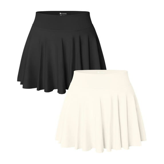 OQQ Women's 2-in-1 Basic 2-piece Skirt Versatile Stretch Casual Sports Tennis Mini Skirt