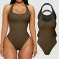 thumbnail image 1 of OQQ Women Bodysuits Sexy Ribbed Unique Square Neck Sleevess Stretch Tank Tops Bodysuits, 1 of 7