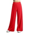 thumbnail image 1 of OQQ Women's Wide Leg Pants High Waist Casual Lounge Travel Vacation Loose Pants, 1 of 7
