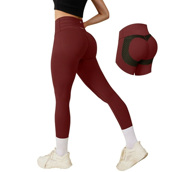 OQQ Women Yoga Leggings High Waisted Tummy Control Butt Lifting Gym Workout No Front Seam Leggings