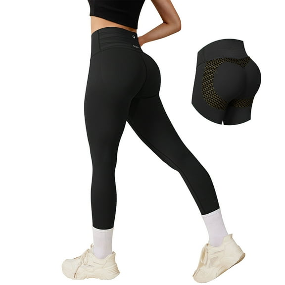 OQQ Women Yoga Leggings High Waisted Tummy Control Butt Lifting Gym Workout No Front Seam Leggings