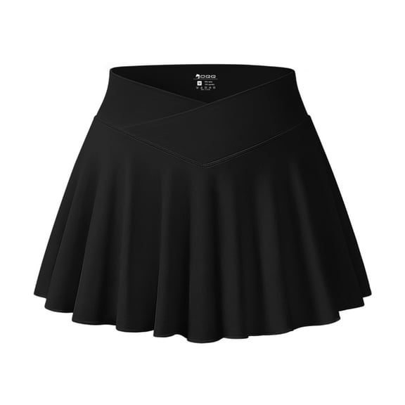 OQQ Women Mini Skirts 2 in 1 Flowy Sexy Basic Stretchy Cross Over Flared Casual Skirts