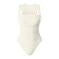 thumbnail image 1 of OQQ Women's Bodysuits Sexy Ribbed Strappy Square Neck Sleeveless Tummy Control Tank Tops Bodysuits, 1 of 7