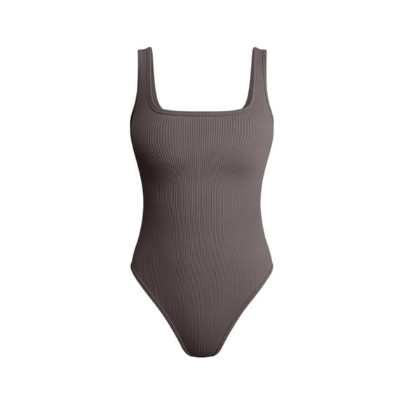 OQQ Women's one Piece Bodysuits Sexy Ribbed Sleeveless Square Neck Tank Tops Leotard 2025 Trendy Outfits