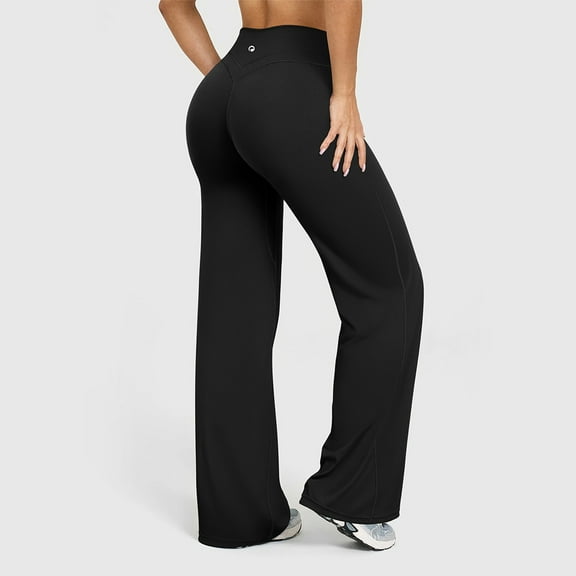 OQQ Yoga Pants Women High Waist Casual Soft Crossover Straight Leg
