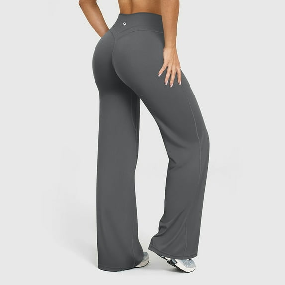 OQQ Yoga Pants Women High Waist Casual Soft Crossover Straight Leg