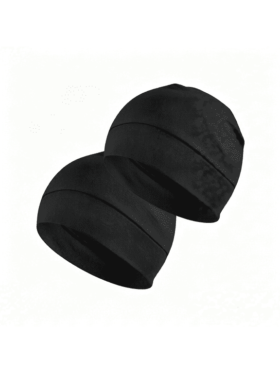 100% Cotton Skull Caps Beanie Sleeping Hats for Men Women | Lightweight, Soft & Breathable Skully Head Cover, Helmet Liner for Cycling & Running, Wicking Cpap Chemo Bald Nightcap