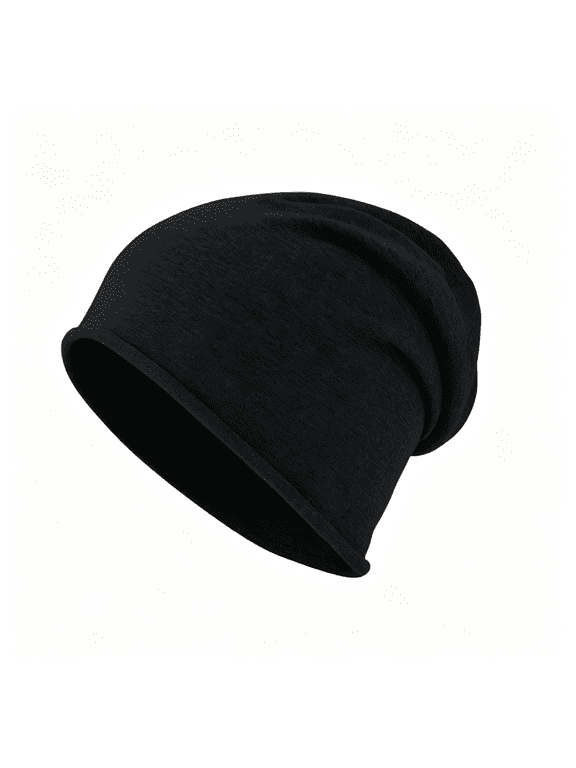 100% Cotton Thin Beanie Hat for Men Women - Lightweight Breathable Rib Knit Slouchy Beanie Cuffed Chemo Skull Cap Hat