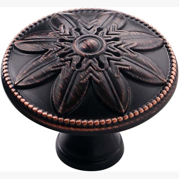 OQRKI 12 Pack-Oil Rubbed Bronze Round Furniture Cabinet Hardware Knobs&Drawer Knobs,1-2/5 Dia Bathroom Cabinet Bi-Fold Door Knobs Antique Bronze Kitchen Cabinet Knobs and Pulls