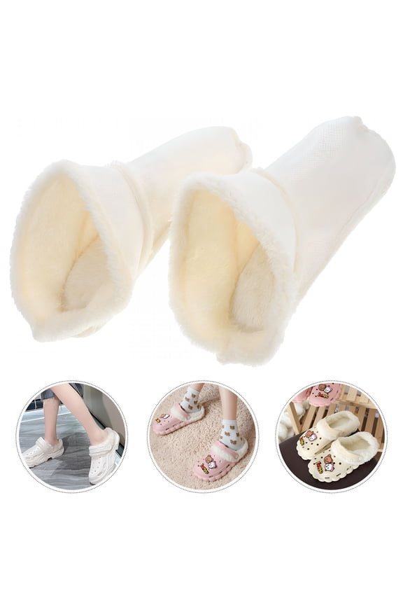 2 Pairs Fleece Lined Clogs Warming Slip-on Round Toe Minimalist Style for Women and Men